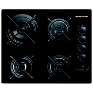 Cooktop Brastemp 4 Bocas, á Gás, Acendimento Super Automático, Touch Timer, Mega Chama - Preto - BRBDT62AEUNA