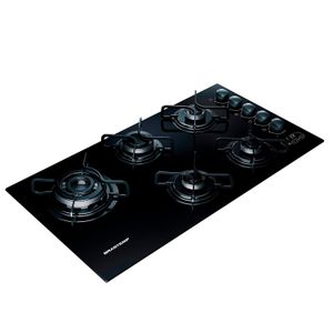 Cooktop Brastemp 5 Bocas Preto de Vidro Temperado com Timer Touch BDT85AE