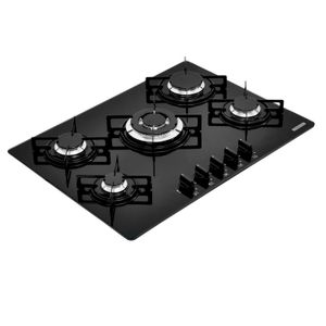 Cooktop a Gás de 05 Bocas Tramontina com Acendimento Super Automático, Queimador Tripla-chama Penta Preto - 94708/2