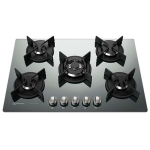 Cooktop à Gás Electrolux de Vidro com  5 Bocas Silver Espelhado - GC75U