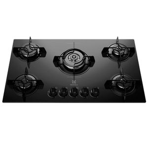 Cooktop a Gás Electrolux Mesa em Vidro com 05 Bocas, Acendimento Super Automático e Tripla-Chama, Preto - KE5TP