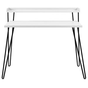 Mesa de Escritório Haven Desk Branco e Preto - Cosco Home