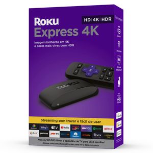 Roku Express 4K - Dispositivo de Streaming HD/4K/HDR com Controle Remoto Simples e Botões de Atalho