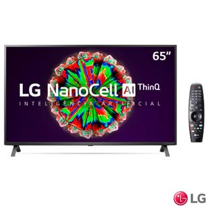 Smart TV NanoCell 4K LG LED 65" com ThinQAI, Google Assistente e Wi-Fi - 65NANO79SNA