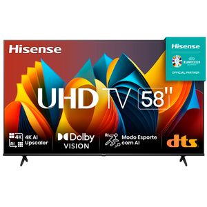 Smart TV Hisense UHD 4K DLED 58" Polegadas 58A6K com Sleep Timer, Entrada HDMI e Wi-Fi