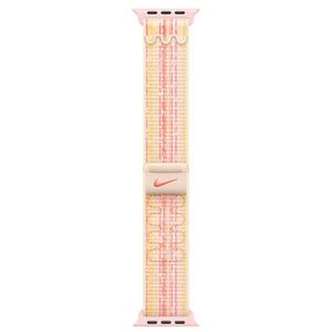 Pulseira Loop Esportiva Nike para Apple Watch 45 mm em 68% de Trama de Nylon Estelar e Rosa - MUJY3AM/A