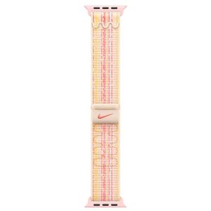 Pulseira Loop Esportiva Nike para Apple Watch 45 mm em 68% de Trama de Nylon Estelar e Rosa - MUJY3AM/A