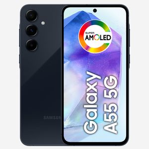 Smartphone Samsung Galaxy A55 5G Azul Escuro, 128GB, 8GB RAM e Câmera Tripla 50MP + 12MP + 5MP