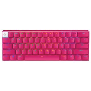 Teclado Mecânico Gamer sem fio USB Logitech G PRO X 60 Tactile Magenta com Layout Americano