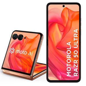 Motorola Razr 50 Ultra Peach Fuzz, 5G, 512GB e Câmera Dupla de 50 MP + 50 MP - XT24513