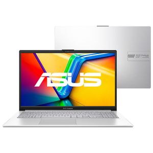 Notebook Asus Vivobook Go 15, Intel Core i3, 8GB, 512 SSD W11 Home Tela 15.6" FHD, Cool Silver - E1504GA-NJ435W