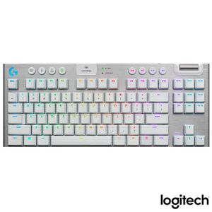 Teclado Mecânico sem Fio Logitech G915 TKL Carbon GL Brown Tactile para Jogos White - 920-009660