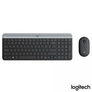 Teclado e Mouse sem Fio Slim Logitech Preto - MK470