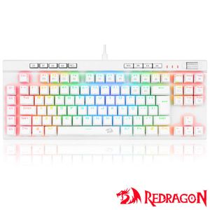 Teclado Óptico Gamer para Windows e Mac Magic-Wand Pro Rgb Branco e Vermelho - Redragon - K587W-RGB-PRO