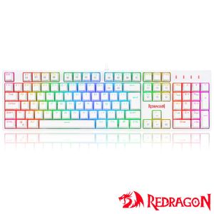 Teclado Óptico Gamer para Windows e Mac Surara Pro Rgb Branco e Azul - Redragon - K582W-RGB-PRO