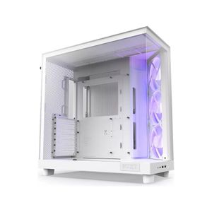 Gabinete Gamer NZXT H6 Flow RGB Mid Tower CC-H61FW-R1 Compacto Branco