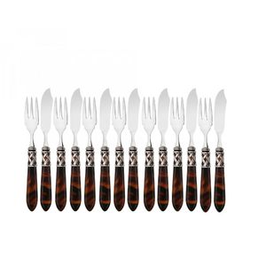 Conjunto Garfo Faca Peixe Cozinha 14 Peças Aladdin Bugatti