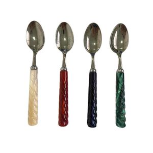 Colher Chá Café 15cm Mesa Posta Colorido 4 Peças Bugatti