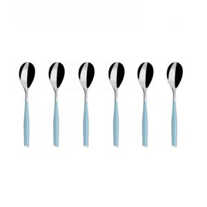 Colher para Café 15cm Inox 6 peças Azul Glamour Bugatti