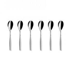Colher para Café 15cm Inox 6 peças Cinza Glamour Bugatti