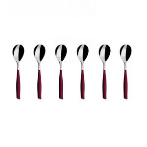 Colher para Café 15cm Inox 6 peças Vinho Glamour Bugatti