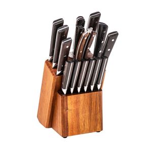 Conjunto 16 Peças Faca e Cepo Completo Organizador Churrasco