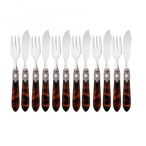 Jogo de Garfo Faca Peixe Mesa Posta 12 Pçs Oxford Bugatti