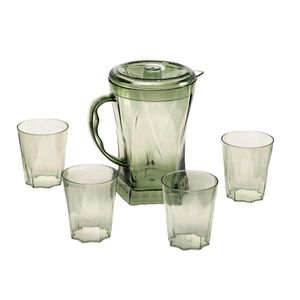 Jarra Acrílico 4 Copos Agua Suco Gelo Bebida 1 Litro Verde