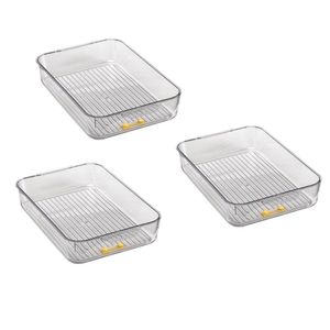 Kit 3 Suportes para Geladeira 30x20cm Gaveta Organizadora
