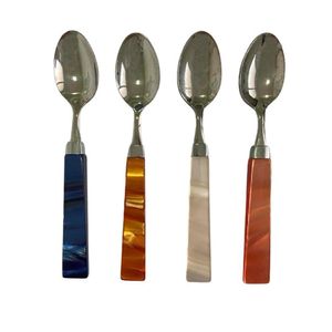 Colher Café 4 Peças Chá 15cm Colorido Mesa Posta Bugatti