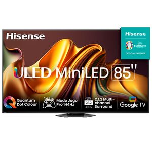 Smart TV Hisense QLED 4K UHD 85" Polegadas 85U8N com Mini LED Sleep Timer, Entrada HDMI e Wi-Fi