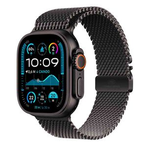 Apple Watch Ultra 2 (GPS + Cellular 49mm) Caixa Preta de Titânio com Pulseira Milanês de Titânio Preta - G