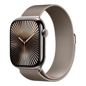 Apple Watch Series 10 (GPS + Cellular 46 mm) Caixa de Titânio Natural, Pulseira Milanês Natural