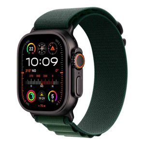 Apple Watch Ultra 2 (GPS + Cellular 49mm) Caixa Preta de Titânio com Pulseira Loop Alpina Verde-escura - M