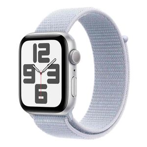 Apple Watch SE (GPS, 44 mm) Caixa de Alumínio Prateada Pulseira Loop Esportiva Nuvem Azul