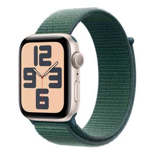 Apple Watch SE (GPS, 44 mm) Caixa de Alumínio Estelar Pulseira Loop Esportiva Verde-Lago