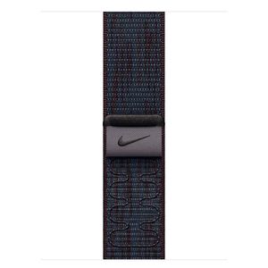 Pulseira Loop Esportiva Nike para Apple Watch 46 mm em 68% de Trama de Nylon Preta e Azul - MYJD3AM/A