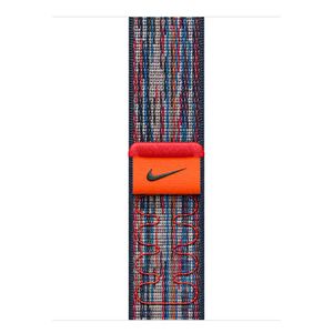 Pulseira Loop Esportiva Nike para Apple Watch 40 mm em 68% de Trama de Nylon Azul e Vermelho - MC1J4AM/A