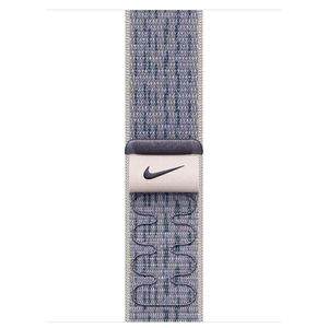 Pulseira Loop Esportiva Nike para Apple Watch 46 mm em 68% de Trama de Nylon Cinza e Azul - MXU13AM/A