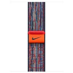 Pulseira Loop Esportiva Nike para Apple Watch 42 mm em 68% de Trama de Nylon Azul e Vermelho - MXU03AM/A