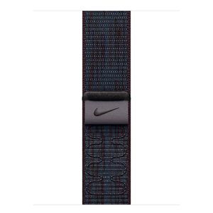 Pulseira Loop Esportiva Nike para Apple Watch 40 mm em 68% de Trama de Nylon Preta e Azul - MC1L4AM/A