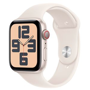 Apple Watch SE (GPS + Cellular 44mm) Caixa Estelar de Alumínio com Pulseira Esportiva Estelar - P/M