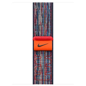 Pulseira Loop Esportiva Nike para Apple Watch 46 mm em 68% de Trama de Nylon Azul e Vermelho - MXU43AM/A