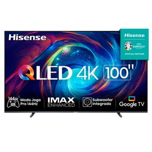 Smart TV Hisense QLED 4K UHD 100" Polegadas 100U76N com Sleep Timer, Entrada HDMI e Wi-Fi