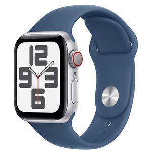 Apple Watch SE (GPS + Cellular 40mm) Caixa Prateada de Alumínio com Pulseira Esportiva Denim - M/G