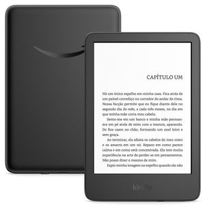 Kindle 16GB modelo2024, tela antirreflexo, troca de página rápida, luz ajustável e bateria longa duração, Cor Preto