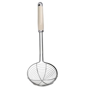 Escumadeira de Aço Inox Alça Cozinha Creme Luxo KitchenAid