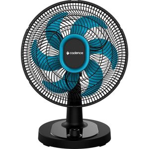 Ventilador de Mesa Cadence Refresh Turbo Pro 6 Pás Preto e Azul VTR420 220V