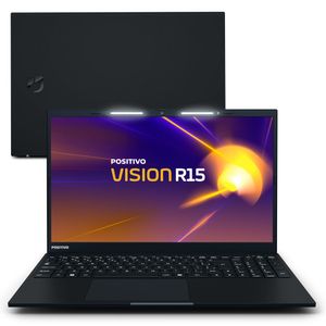 Notebook Positivo Vision R15 AMD® Ryzen 7-5700U Linux 16GB RAM 256GB SSD 15.6” IPS Full HD Lumina Bar - Preto