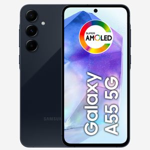 Smartphone Samsung Galaxy A55 5G Azul Escuro, 128GB, 8GB RAM e Câmera Tripla 50MP + 12MP + 5MP